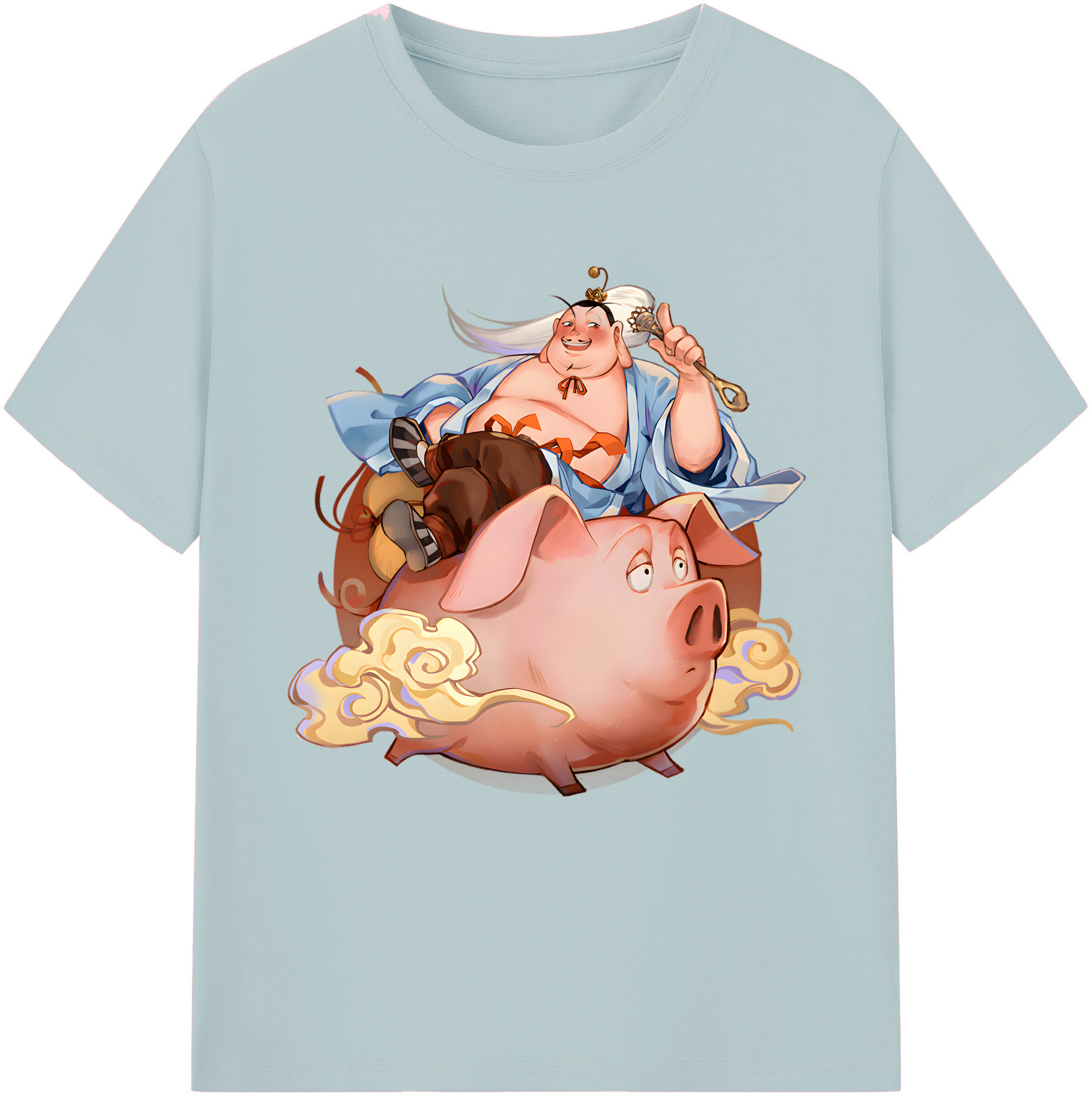 （画像用） Ne Zha 2 ナタ 魔童の大暴れ 綿100％半袖Tシャツ（フロントプリント）